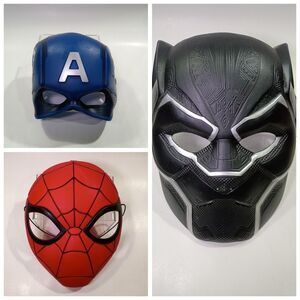 Marvel Captain America, Spiderman & Black Panther Mask Lot